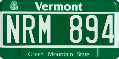 VT license plate NRM894