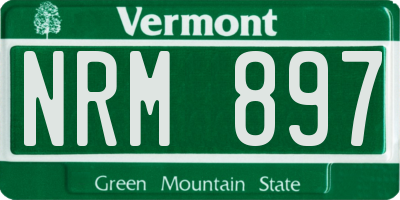 VT license plate NRM897