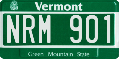 VT license plate NRM901