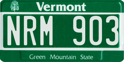 VT license plate NRM903