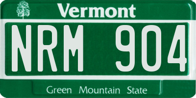 VT license plate NRM904