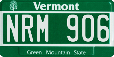 VT license plate NRM906