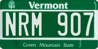 VT license plate NRM907