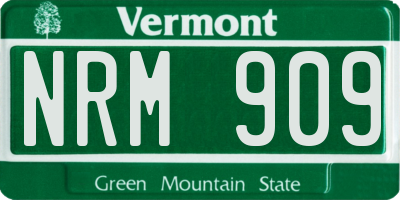 VT license plate NRM909