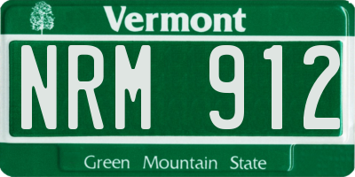 VT license plate NRM912