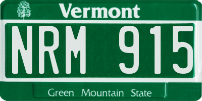 VT license plate NRM915