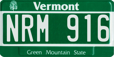 VT license plate NRM916