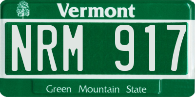 VT license plate NRM917