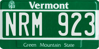 VT license plate NRM923