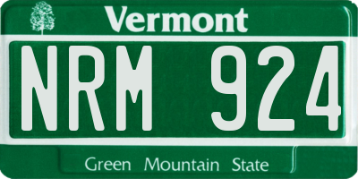 VT license plate NRM924