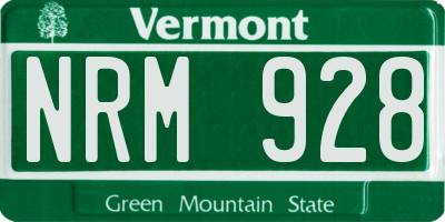 VT license plate NRM928