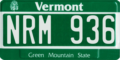 VT license plate NRM936