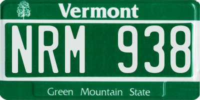 VT license plate NRM938