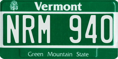 VT license plate NRM940