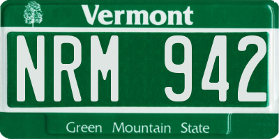 VT license plate NRM942