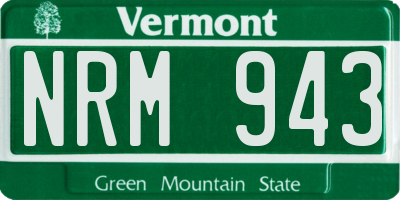 VT license plate NRM943