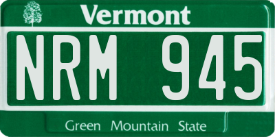 VT license plate NRM945
