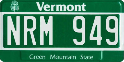 VT license plate NRM949