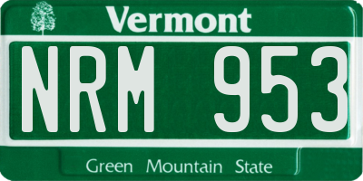 VT license plate NRM953