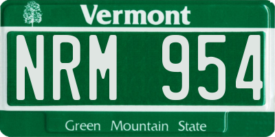 VT license plate NRM954