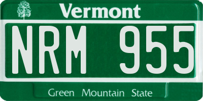 VT license plate NRM955