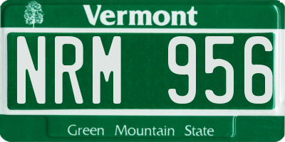 VT license plate NRM956