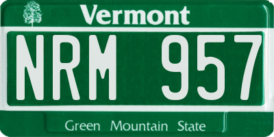 VT license plate NRM957