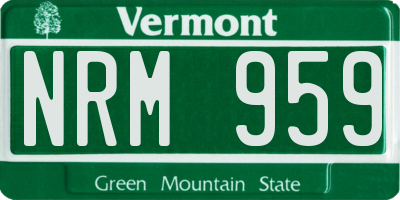 VT license plate NRM959