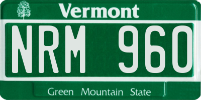 VT license plate NRM960
