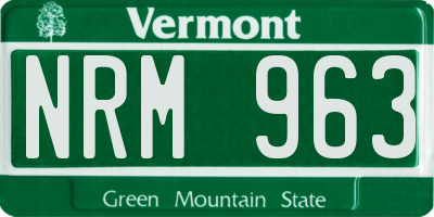 VT license plate NRM963