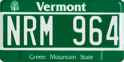VT license plate NRM964