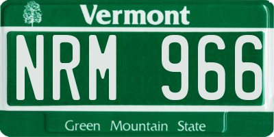 VT license plate NRM966