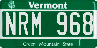 VT license plate NRM968