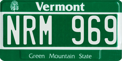 VT license plate NRM969