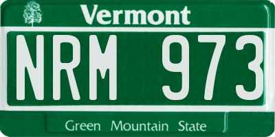 VT license plate NRM973