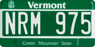 VT license plate NRM975