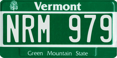 VT license plate NRM979