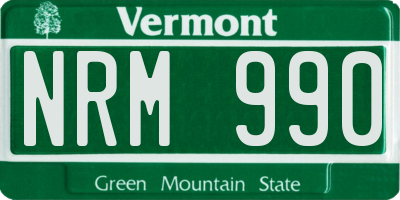 VT license plate NRM990