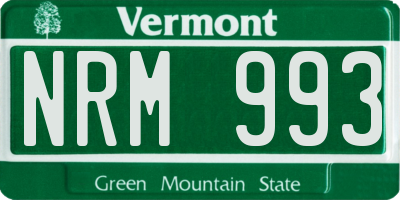 VT license plate NRM993