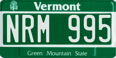 VT license plate NRM995