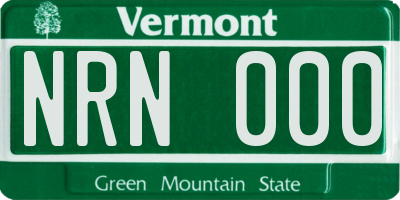 VT license plate NRN000