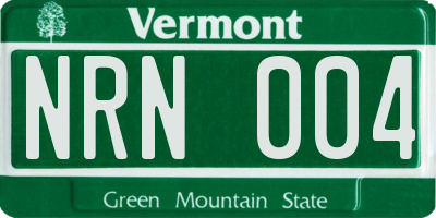 VT license plate NRN004