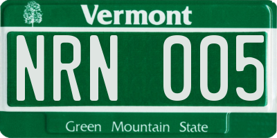 VT license plate NRN005