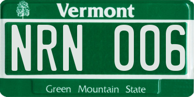 VT license plate NRN006