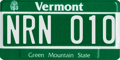 VT license plate NRN010