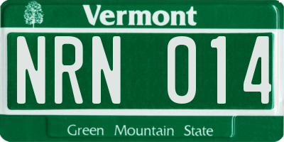VT license plate NRN014