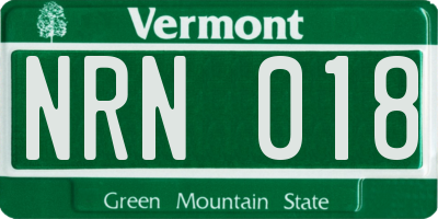 VT license plate NRN018