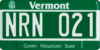 VT license plate NRN021