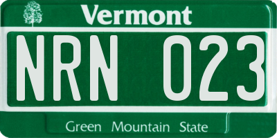 VT license plate NRN023