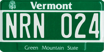 VT license plate NRN024